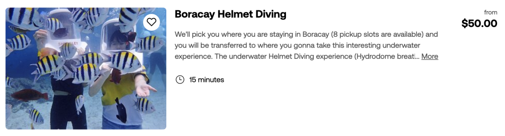 boracay helmet diving