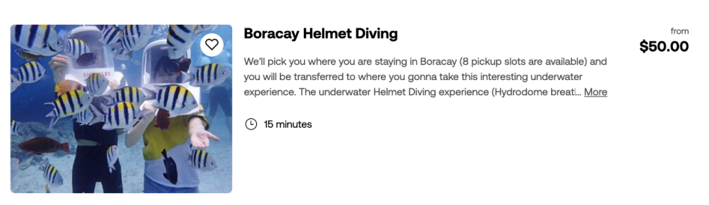 how to book boracay island helmet diving