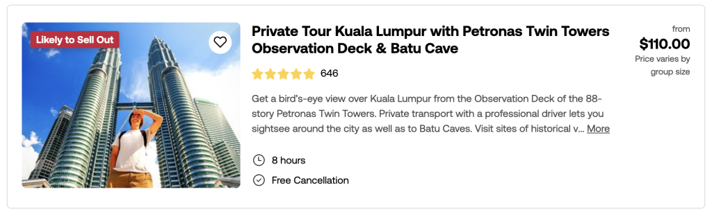 private tour Kuala Lumpur Malaysia